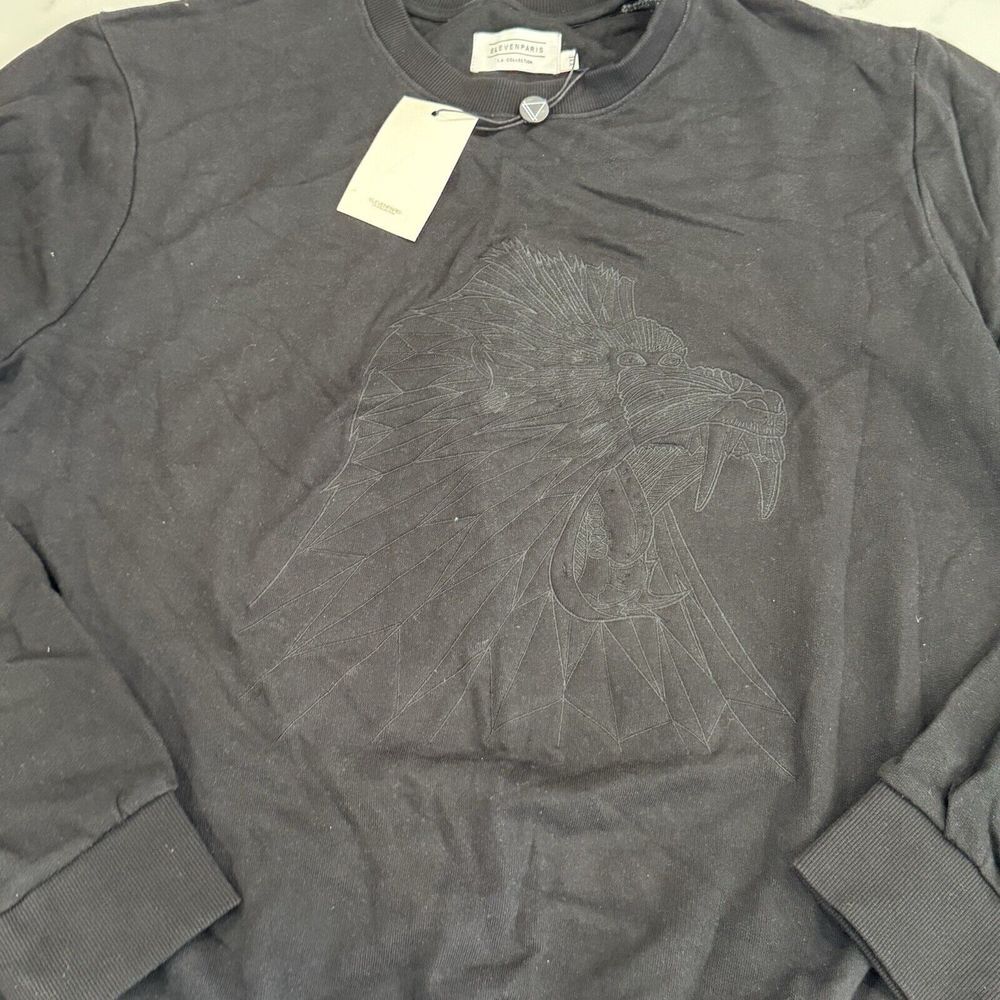 ELEVENPARIS LA COLLECTION GANIMAL M EAGLE MEN'S 2XL BLACK SWEATSHIRT‎